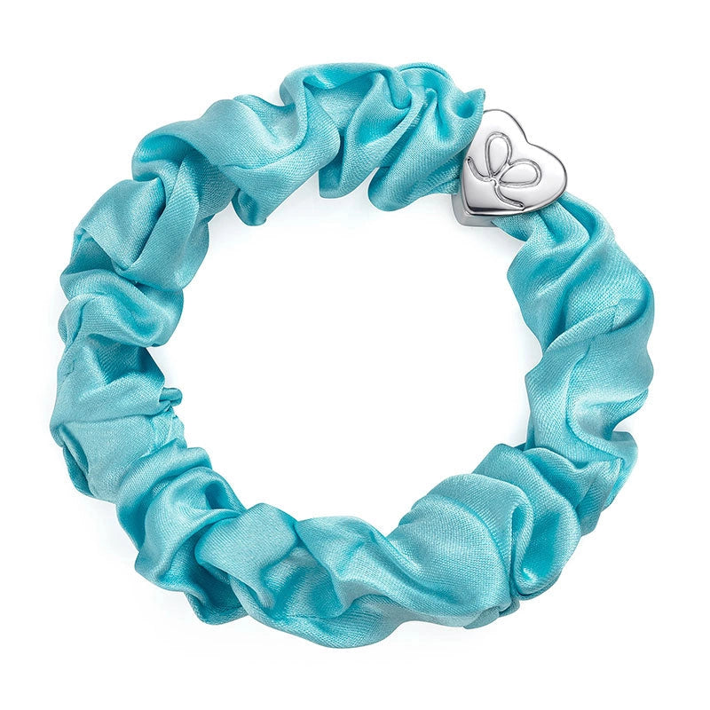 byEloise Silber Herz Scrunchie - türkis