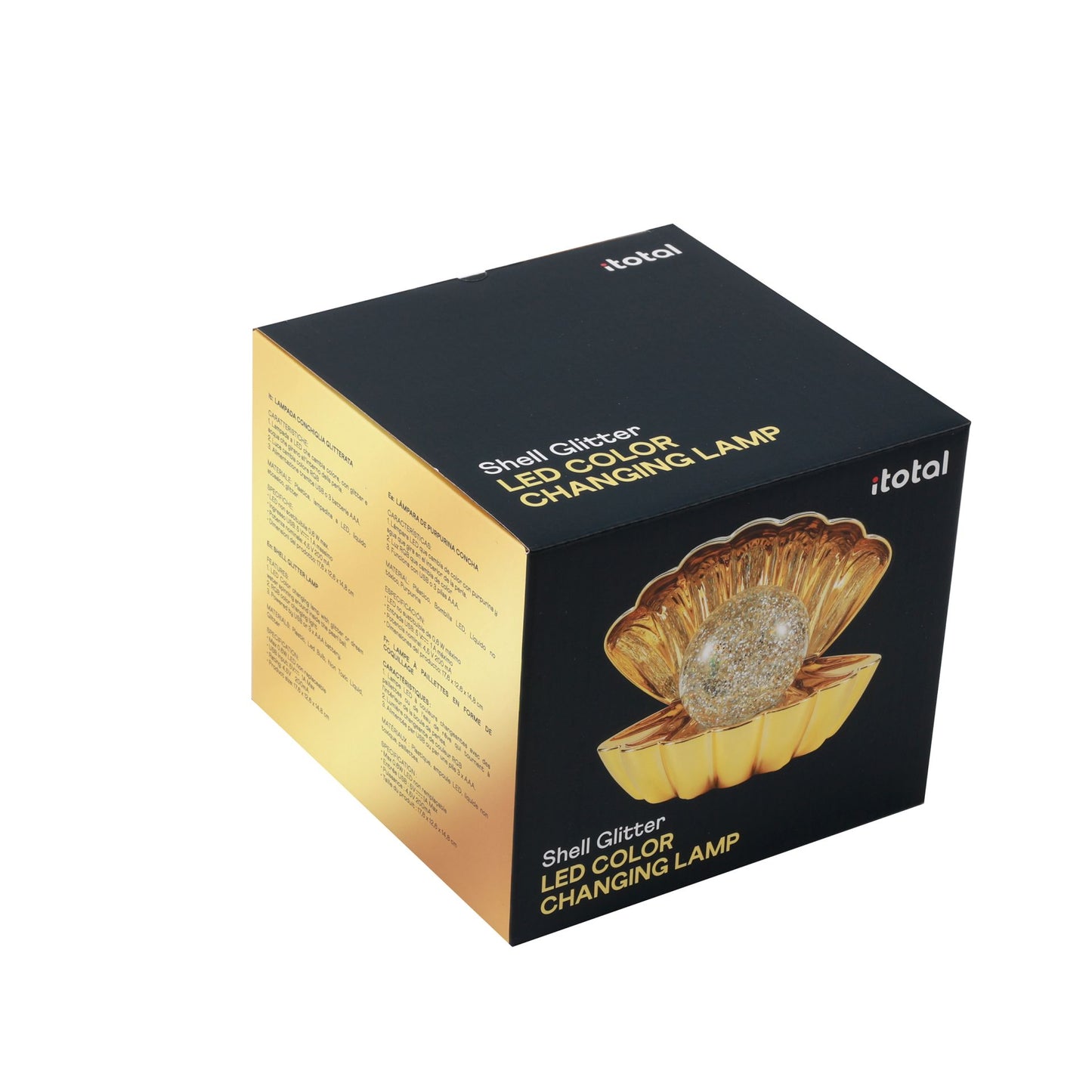 i-Total Muschellampe mit Glitzer gold