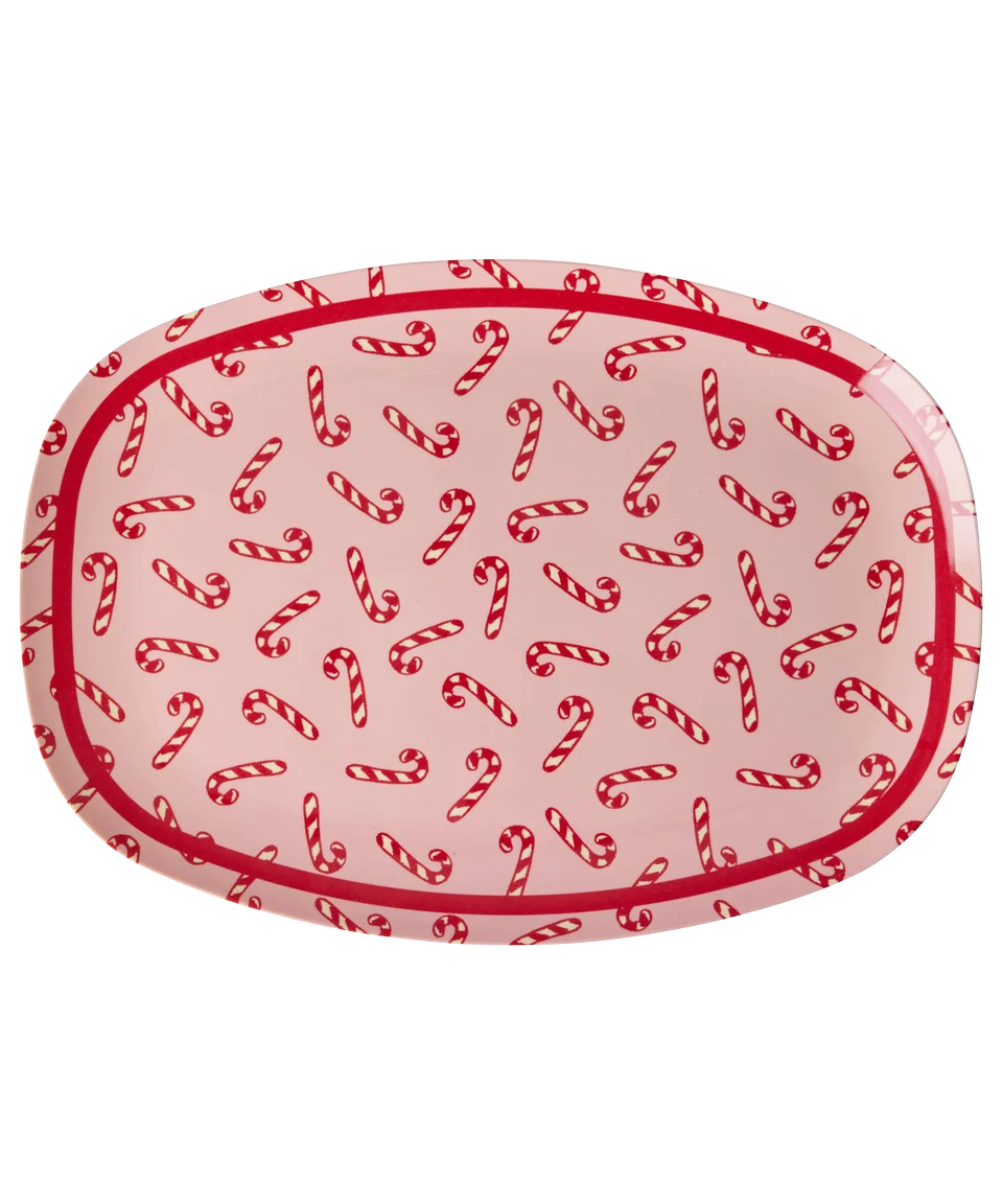 rice rechteckiger Teller - Candy Cane