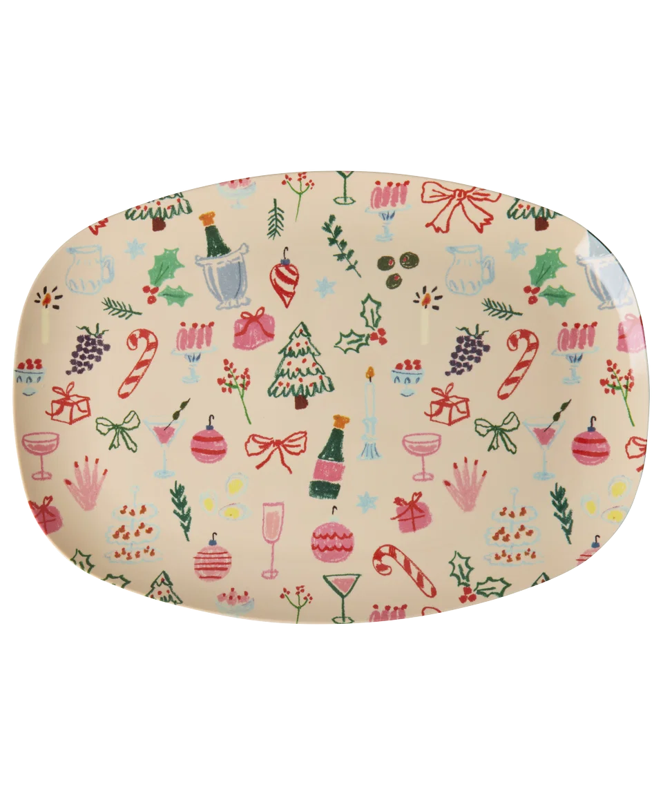 rice rechteckiger Teller - Xmas Galore