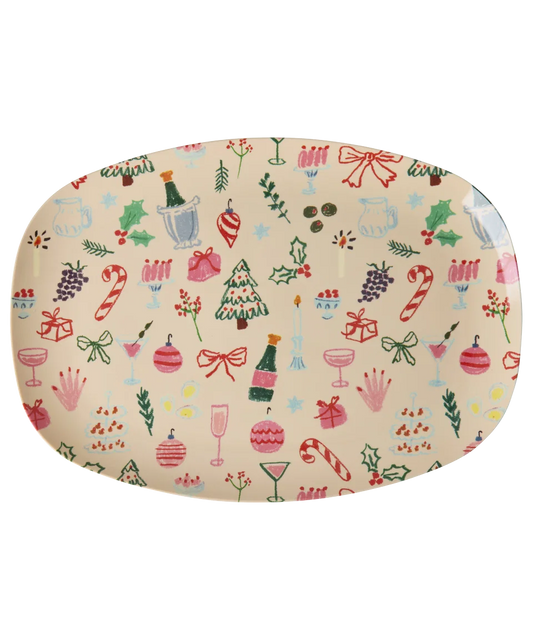 rice rechteckiger Teller - Xmas Galore