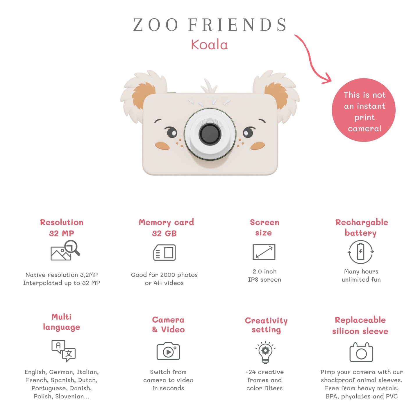 Zoofamily Kinderkamera Zoo Friends C1 Koala