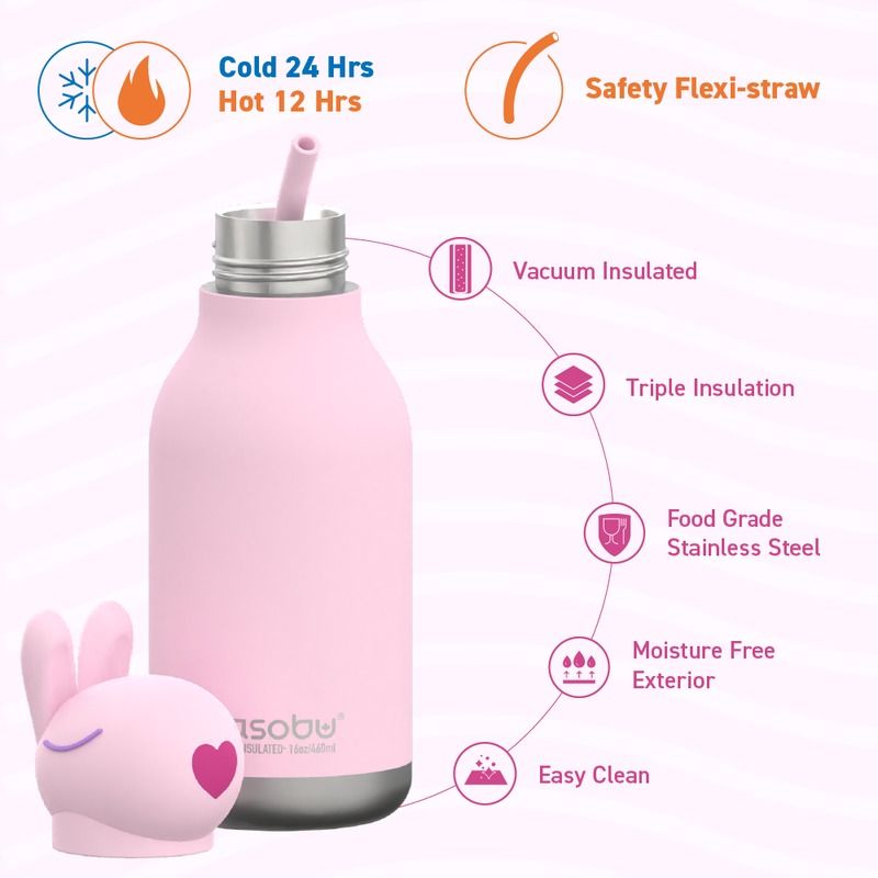 ASOBU® Bestie Trinkflasche 475ml Bunny