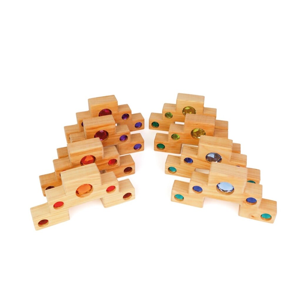 bauspiel Farbtreppe mit Lichtbauquadern 16 Teile