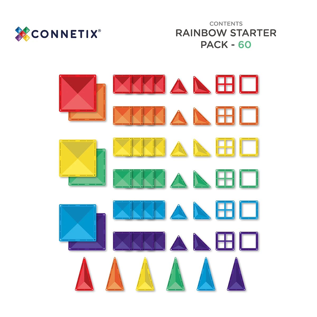 CONNETIX Rainbow Starter Set 60 Teile