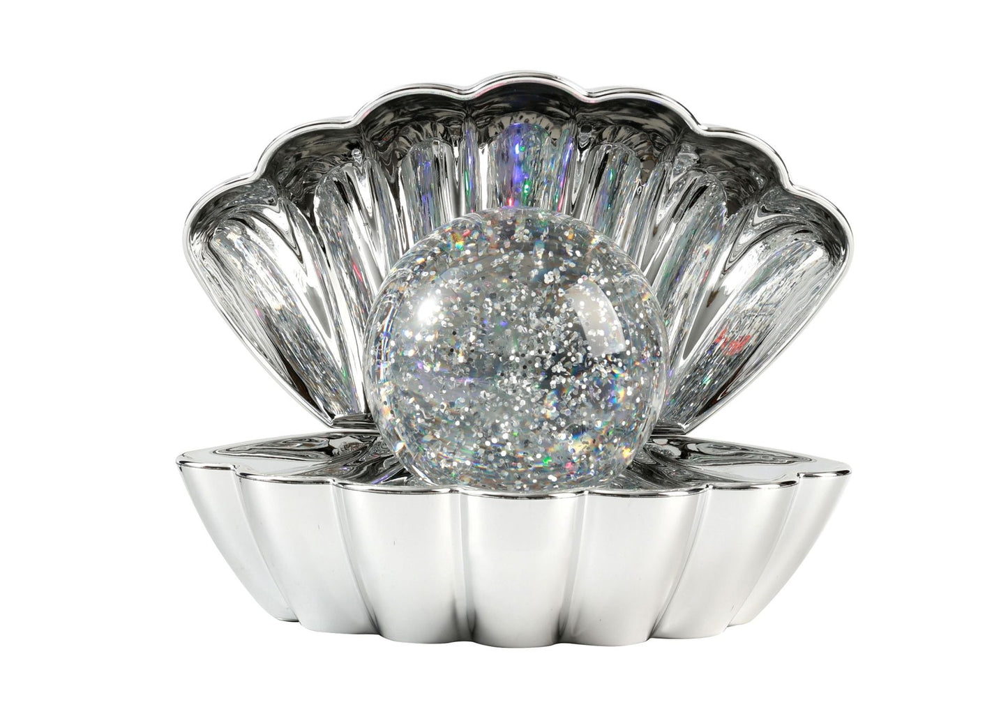 i-Total Muschellampe mit Glitzer silber