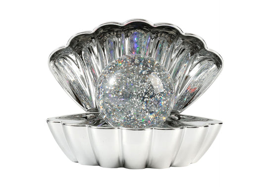 i-Total Muschellampe mit Glitzer silber