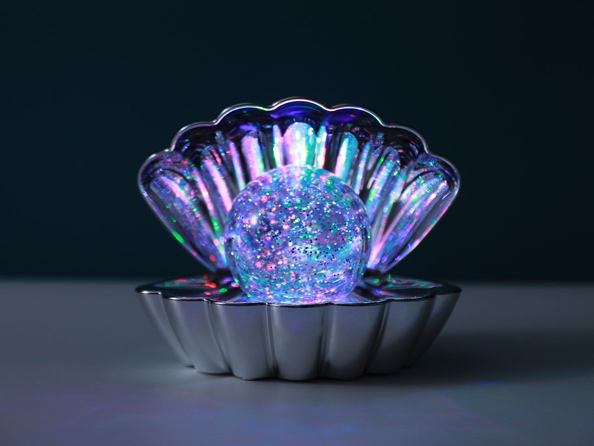 i-Total Muschellampe mit Glitzer silber