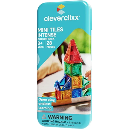 Cleverclixx Mini Tiles Pack Intense 28 teile in Metallbox für Unterwegs