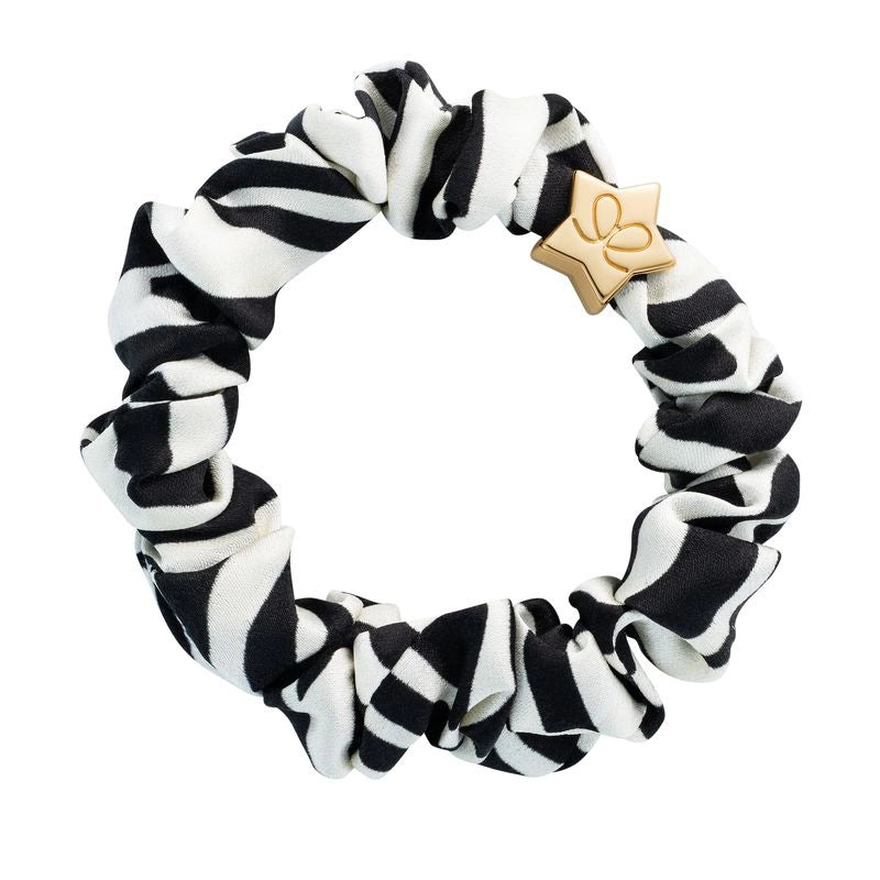 byEloise Gold Star Silk Scrunchie Zebra