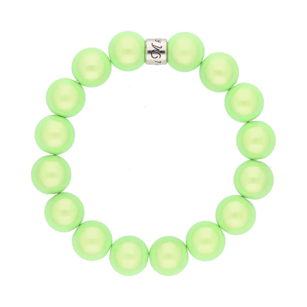 Magic Pearl Kiwi Perlenarmband - Silber