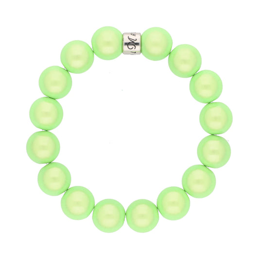 Magic Pearl Kiwi Perlenarmband - Silber