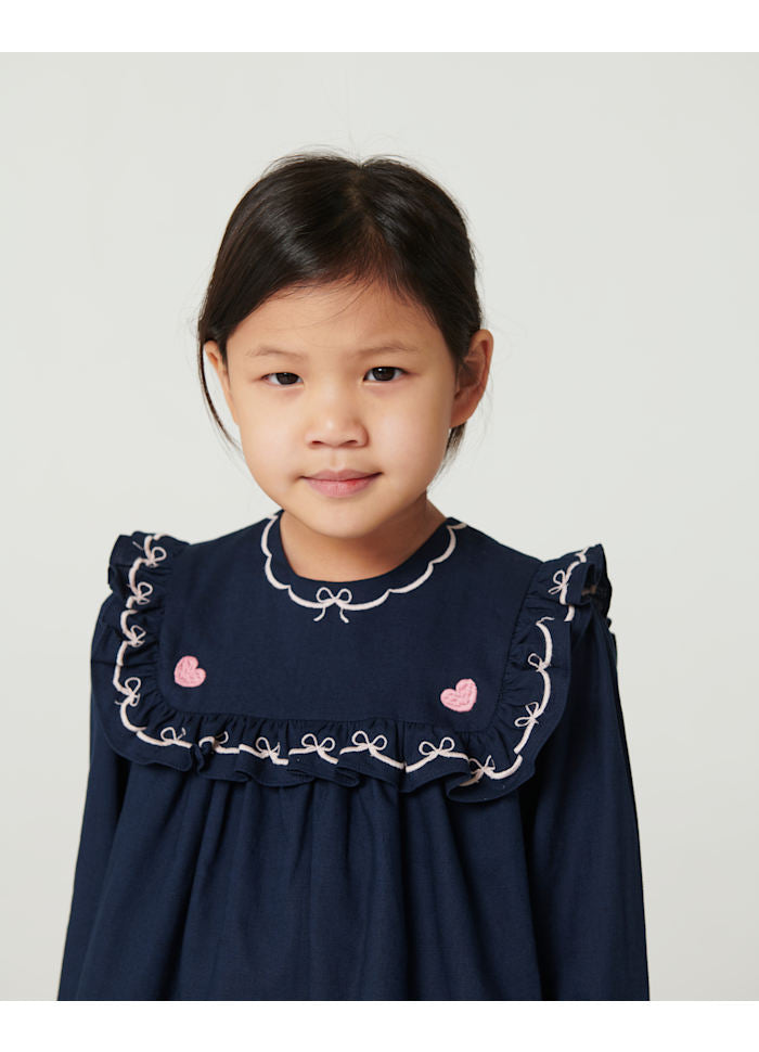 Copenhagen Colors Kleid mit Rüschen und Stickerei