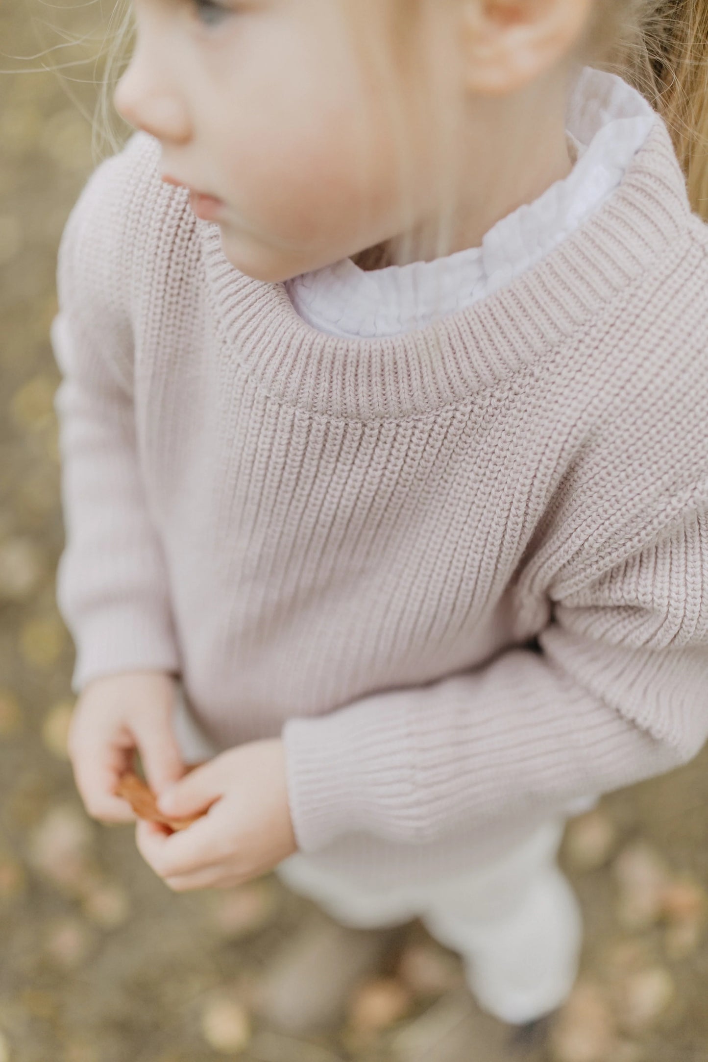 Leevje Chunky Strick Pullover lavender