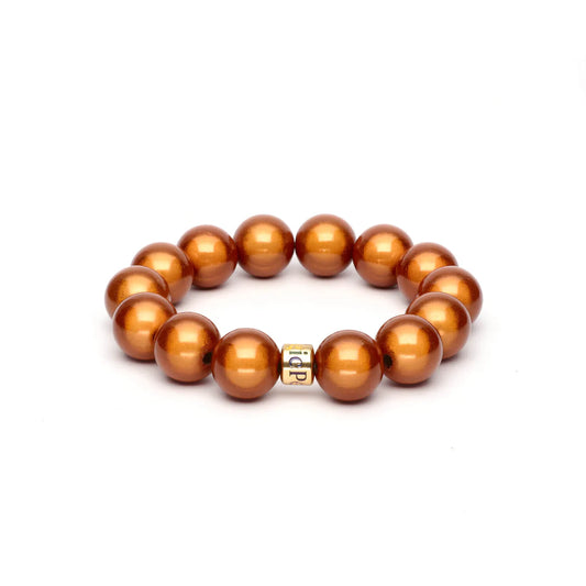 Magic Pearl "Perlenarmband Bronze Groß" Gold