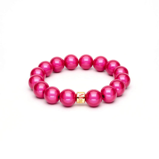 Magic Pearl Perlenarmband Hot Pink - elegant Gold