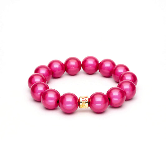 Magic Pearl Perlenarmband Hot Pink - classic Gold