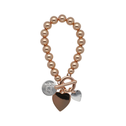 Magic Pearl Perlenarmband "Heart" Rosegold