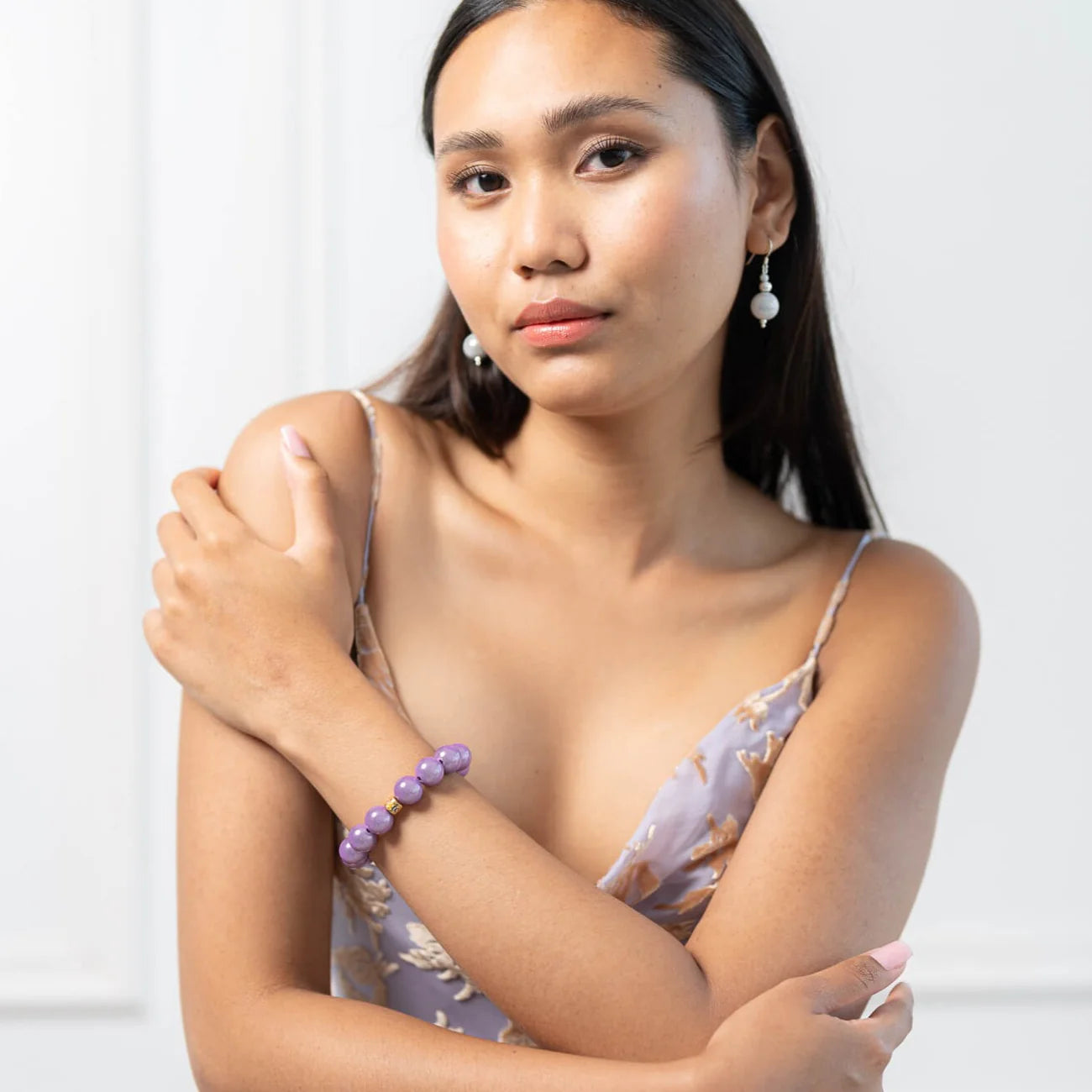 Magic Pearl "Flieder Perlenarmband" Groß