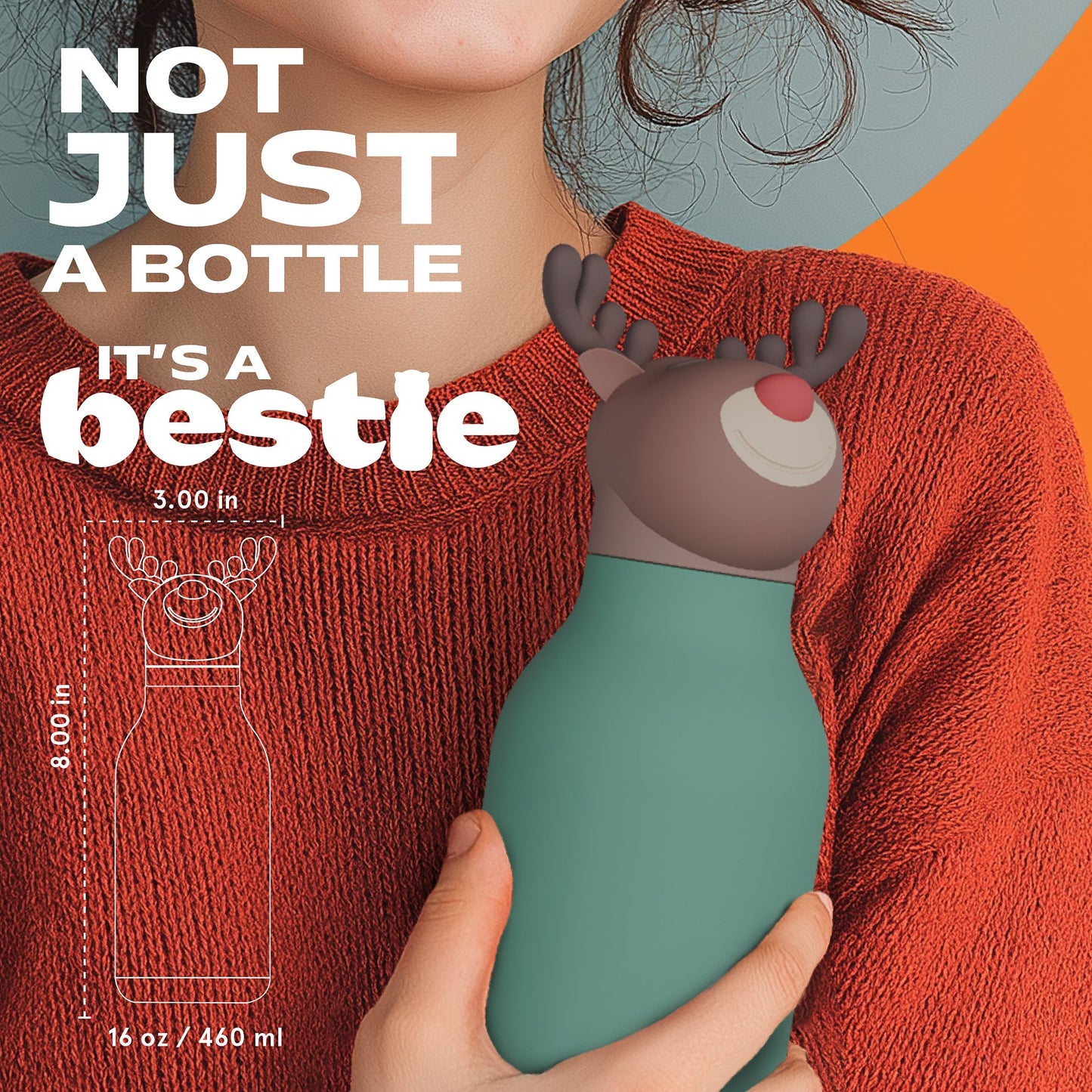 ASOBU® Bestie Trinkflasche 475ml Rentier