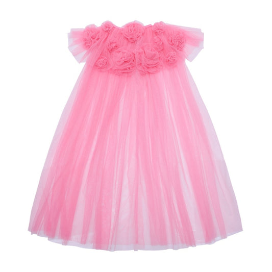 Mimi & Lula pinker Umhang mit Rüschen und Blumen