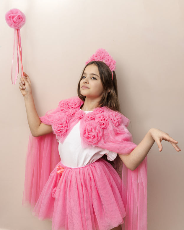 Mimi & Lula Pinker Rüschen Blumen Zauberstab