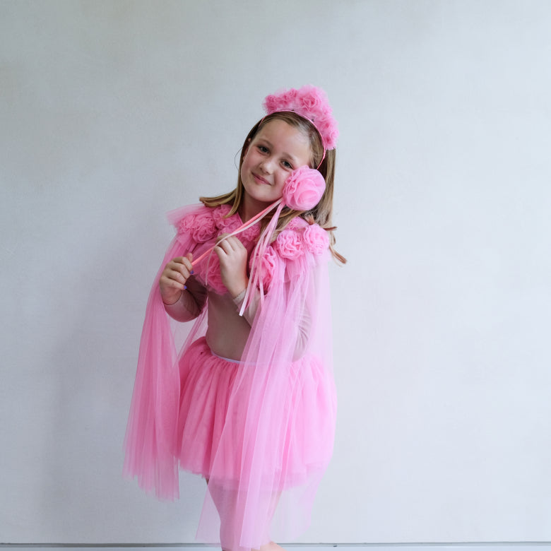 Mimi & Lula Pinker Rüschen Blumen Zauberstab