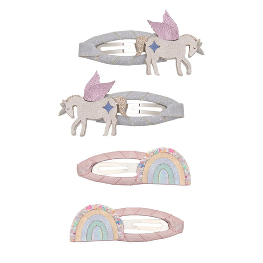 Mimi & Lula Einhorn und Regenbogen Haarspangen