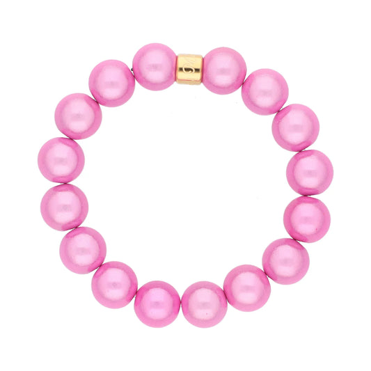 Magic Pearl Pink Orchid Perlenarmband - Gold