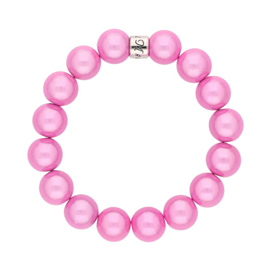Magic Pearl Pink Orchid Perlenarmband - Silber