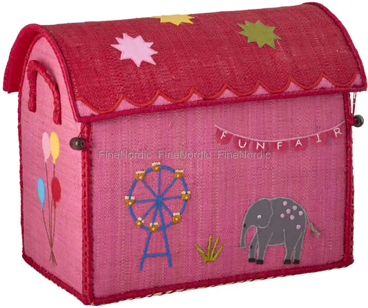 rice Raffia Kleine Aufbewahrungsbox Fun Fair pink