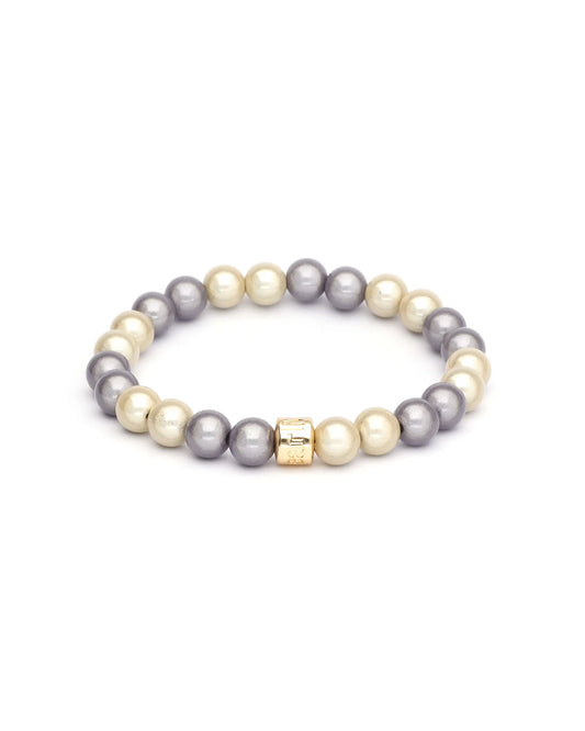 Magic Pearl Perlenarmband Taupe champagne fine
