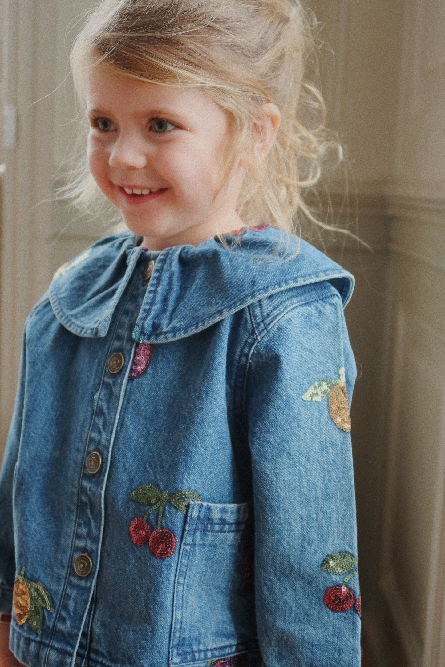 Konges Sløjd Magot Pailletten Jeansshirt GOTS