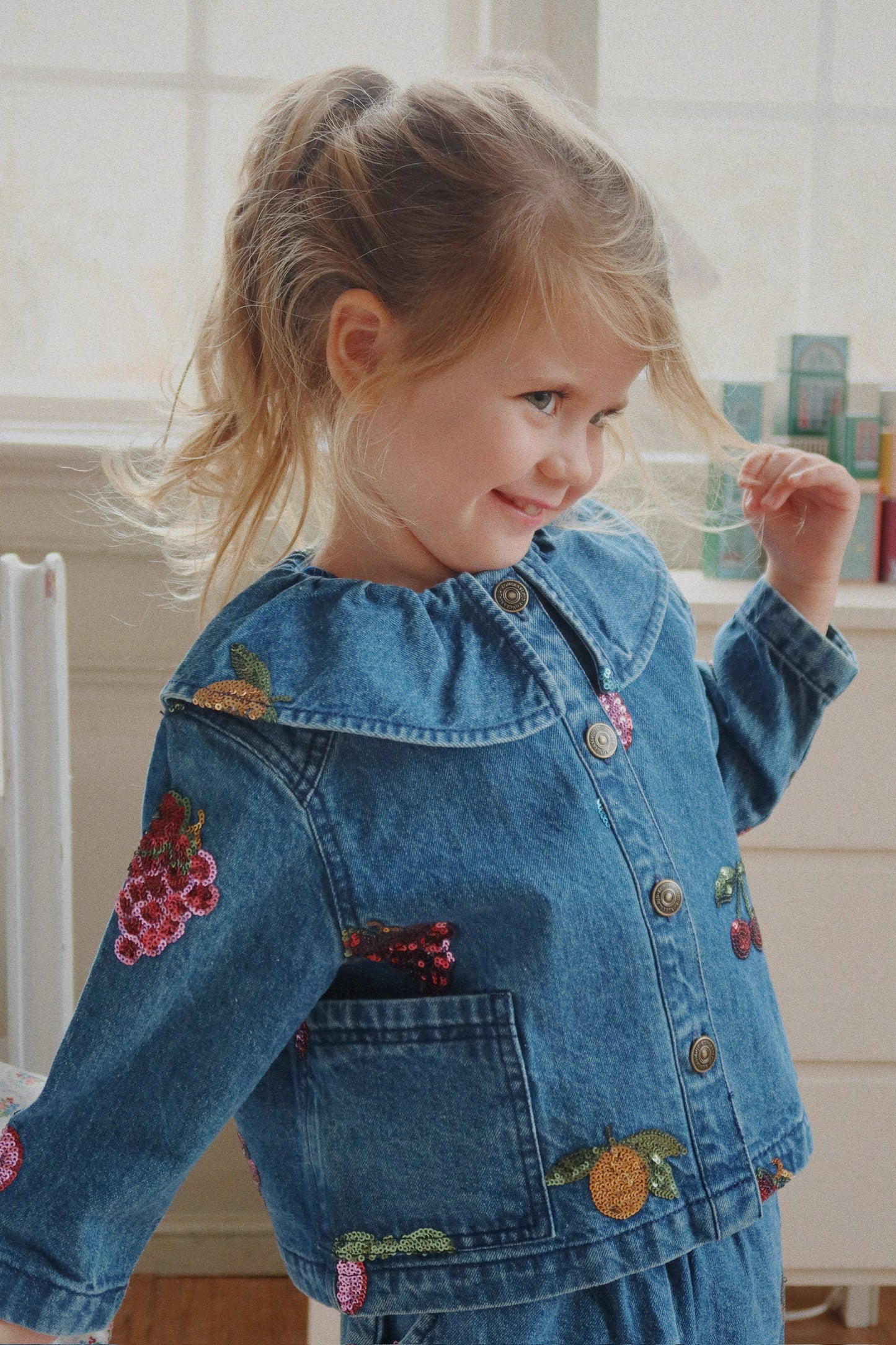 Konges Sløjd Magot Pailletten Jeansshirt GOTS