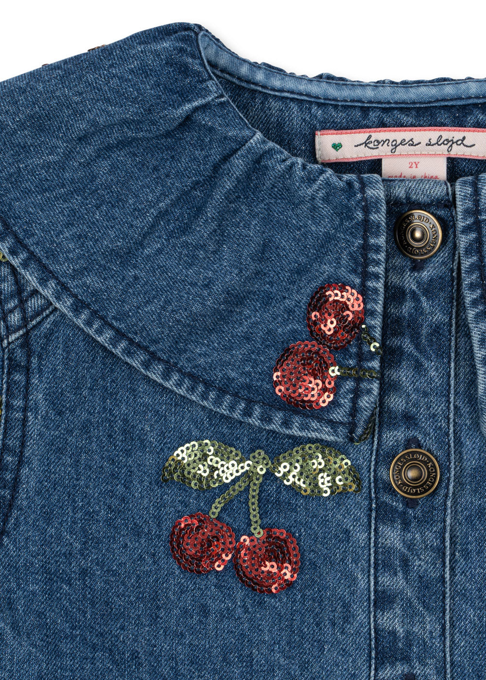 Konges Sløjd Magot Pailletten Jeansshirt GOTS