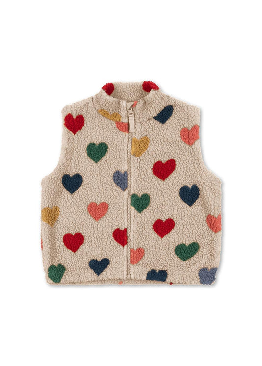 Konges Sløjd Jody Teddy Weste - bon coeur colore