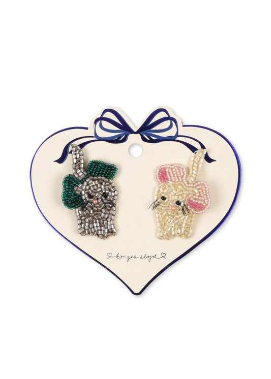 Konges Sløjd 2 Pack Haarspangen Bow Kitty