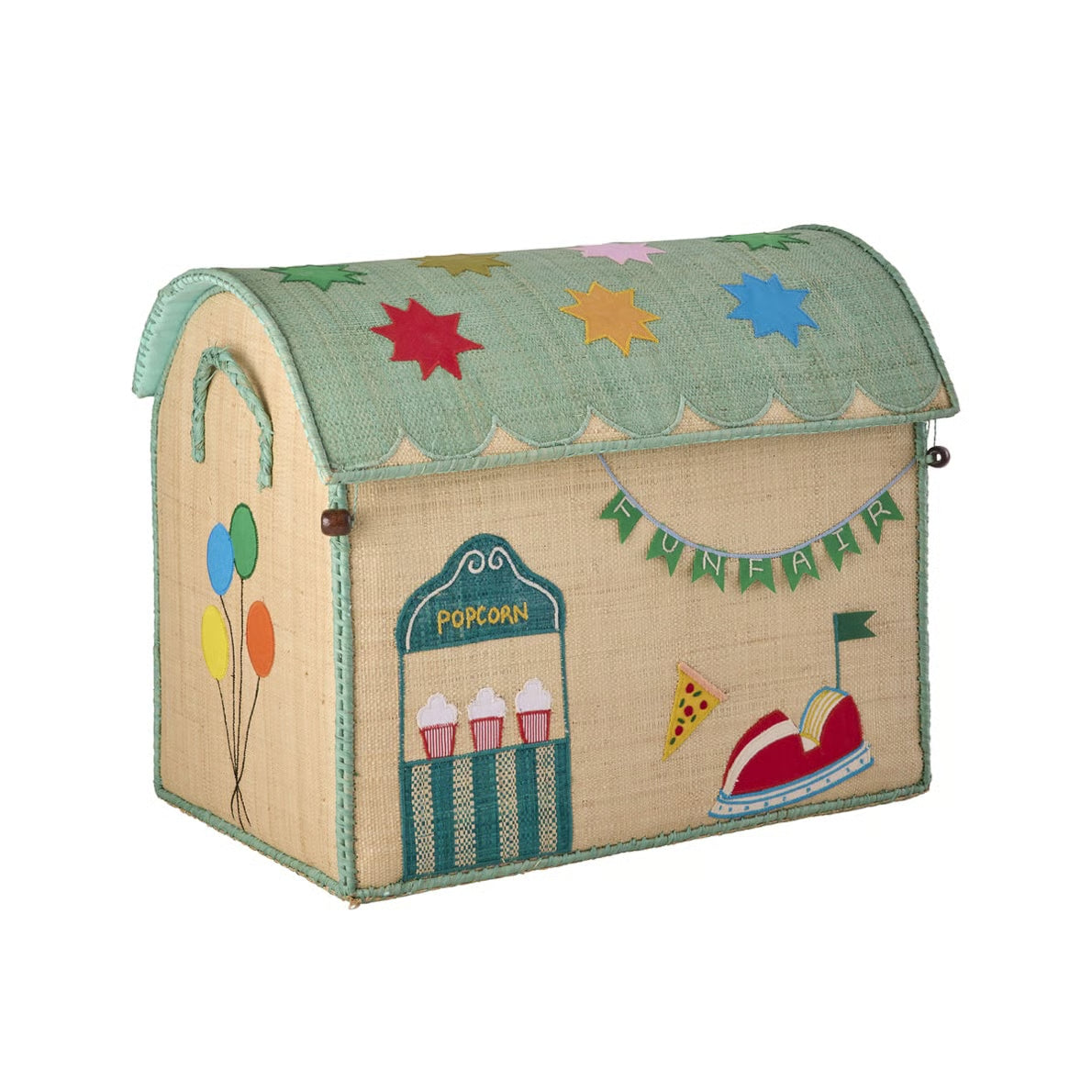 rice Raffia Mittlere Aufbewahrungsbox Fun Fair mint