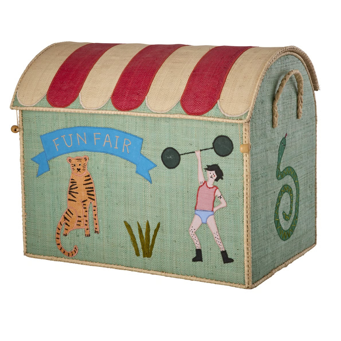 rice Raffia Große Aufbewahrungsbox Fun Fair mint